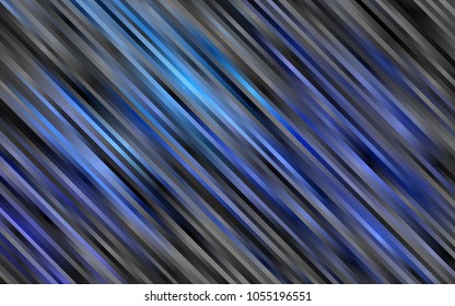 Dark BLUE vector cover with long lines. Glitter abstract illustration with colored sticks. The pattern can be used as ads, poster, banner for commercial.