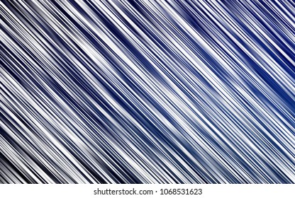 Dark BLUE vector cover with long lines. Glitter abstract illustration with colored sticks. Best design for your ad, poster, banner.