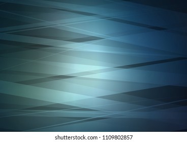Dark BLUE vector cover with long lines. Decorative shining illustration with lines on abstract template. The pattern can be used for websites.