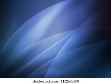 Dark BLUE vector cover with long lines. Decorative shining illustration with lines on abstract template. The template can be used as a background.