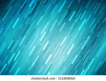 Dark BLUE vector cover with long lines. Lines on blurred abstract background with gradient. Best design for your ad, poster, banner.