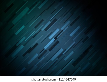 Dark BLUE vector cover with long lines. Glitter abstract illustration with colored sticks. The pattern can be used for websites.