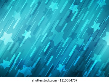 Dark BLUE vector cover with long lines. Lines on blurred abstract background with gradient. Best design for your ad, poster, banner.
