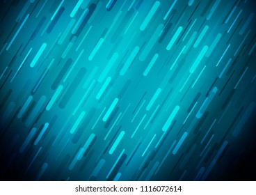 Dark BLUE vector cover with long lines. Glitter abstract illustration with colored sticks. Best design for your ad, poster, banner.