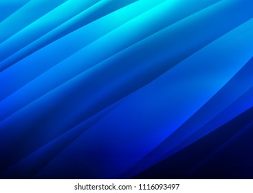 Dark BLUE vector cover with long lines. Lines on blurred abstract background with gradient. Best design for your ad, poster, banner.