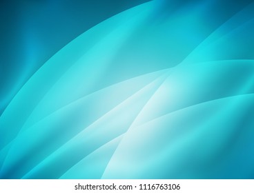 Dark BLUE vector cover with long curved lines. Decorative shining illustration with lines on abstract template. The pattern can be used as ads, poster, banner for commercial.