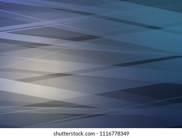 Dark BLUE vector cover with long lines. Decorative shining illustration with lines on abstract template. Best design for your ad, poster, banner.