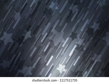 Dark BLUE vector cover with long lines. Shining colored illustration with narrow lines. The pattern can be used as ads, poster, banner for commercial.