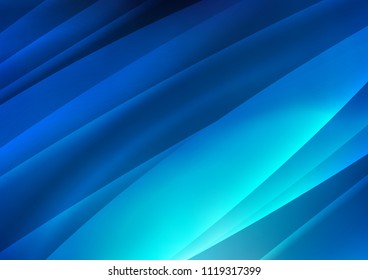 Dark BLUE vector cover with long lines. Shining colored illustration with narrow lines. The pattern can be used for busines ad, booklets, leaflets