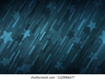 Dark BLUE vector cover with long lines. Blurred decorative design in simple style with lines. The pattern can be used for websites.