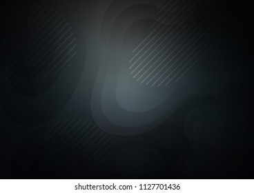 Dark BLUE vector cover with long lines. Decorative shining illustration with lines on abstract template. The pattern can be used for busines ad, booklets, leaflets