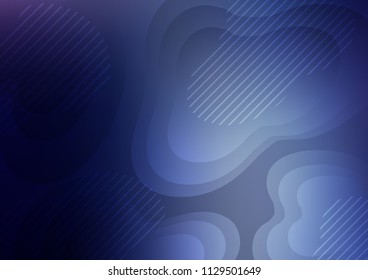 Dark BLUE vector cover with long lines. Blurred decorative design in simple style with lines. Best design for your ad, poster, banner.