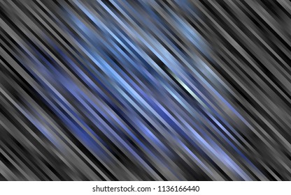 Dark BLUE vector cover with long lines. Modern geometrical abstract illustration with staves. Best design for your ad, poster, banner.