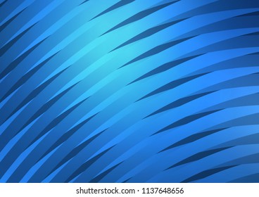 Dark BLUE vector cover with long lines. Glitter abstract illustration with colored sticks. Best design for your ad, poster, banner.