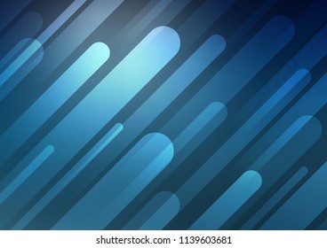 Dark BLUE vector cover with long lines. Shining colored illustration with narrow lines. The pattern can be used for websites.