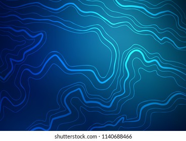 Dark BLUE vector cover with long lines. Blurred decorative design in simple style with lines. Smart design for your business advert.