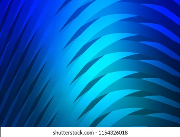 Dark BLUE vector cover with long lines. Shining colored illustration with narrow lines. Smart design for your business advert.