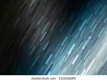 Dark BLUE vector cover with long lines. Glitter abstract illustration with colored sticks. Best design for your ad, poster, banner.