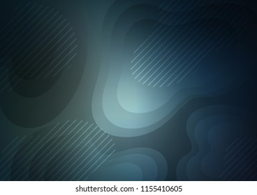 Dark BLUE vector cover with long lines. Shining colored illustration with narrow lines. Smart design for your business advert.