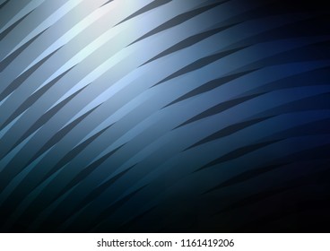 Dark BLUE vector cover with long lines. Modern geometrical abstract illustration with staves. Best design for your ad, poster, banner.