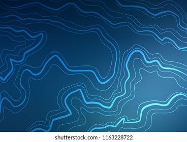 Dark BLUE vector cover with long lines. Decorative shining illustration with lines on abstract template. Best design for your ad, poster, banner.
