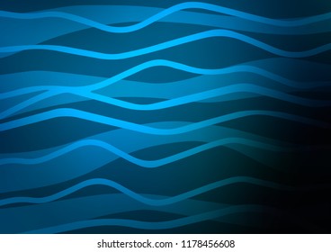 Dark BLUE vector cover with long lines. Modern geometrical abstract illustration with staves. The pattern can be used for websites.