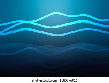 Dark BLUE vector cover with long lines. Modern geometrical abstract illustration with staves. Best design for your ad, poster, banner.