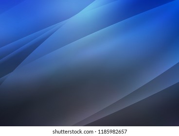 Dark BLUE vector cover with long lines. Decorative shining illustration with lines on abstract template. The pattern can be used for websites.