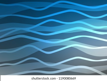 Dark BLUE vector cover with long lines. Blurred decorative design in simple style with lines. The pattern can be used as ads, poster, banner for commercial.