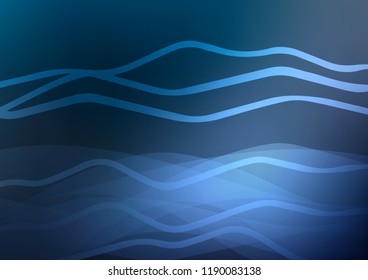 Dark BLUE vector cover with long lines. Blurred decorative design in simple style with lines. The template can be used as a background.