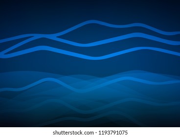 Dark BLUE vector cover with long lines. Blurred decorative design in simple style with lines. Smart design for your business advert.
