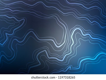 Dark BLUE vector cover with long lines. Glitter abstract illustration with colored sticks. The template can be used as a background.