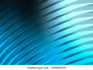 Dark BLUE vector cover with long lines. Lines on blurred abstract background with gradient. The pattern can be used for websites.