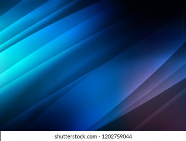 Dark BLUE vector cover with long lines. Modern geometrical abstract illustration with staves. The pattern can be used for busines ad, booklets, leaflets