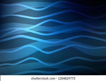 Dark BLUE vector cover with long lines. Blurred decorative design in simple style with lines. Best design for your ad, poster, banner.