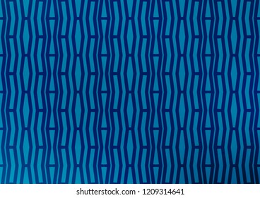 Dark BLUE vector cover with long lines. Glitter abstract illustration with colored sticks. The pattern can be used as ads, poster, banner for commercial.