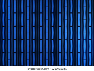 Dark BLUE vector cover with long lines. Modern geometrical abstract illustration with staves. The template can be used as a background.