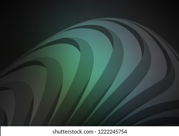 Dark BLUE vector cover with long curved lines. Blurred decorative design in simple style with lines. Smart design for your business advert.