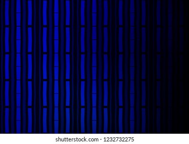 Dark BLUE vector cover with long lines. Decorative shining illustration with lines on abstract template. The pattern can be used for websites.