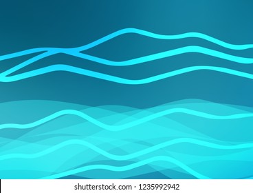 Dark BLUE vector cover with long lines. Shining colored illustration with narrow lines. Smart design for your business advert.