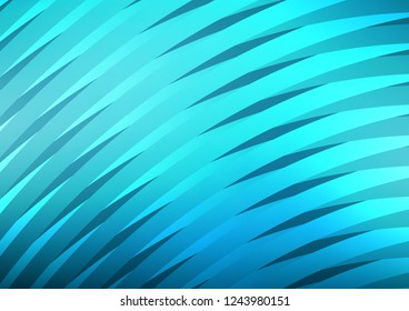Dark BLUE vector cover with long lines. Lines on blurred abstract background with gradient. The template can be used as a background.