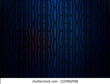 Dark BLUE vector cover with long lines. Glitter abstract illustration with colored sticks. The template can be used as a background.