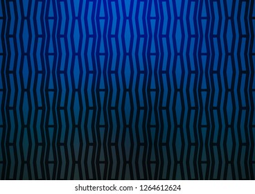 Dark BLUE vector cover with long lines. Shining colored illustration with narrow lines. The pattern can be used as ads, poster, banner for commercial.