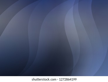 Dark BLUE vector cover with long lines. Decorative shining illustration with lines on abstract template. Smart design for your business advert.