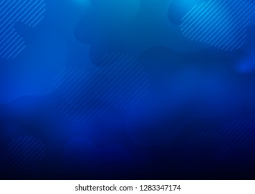 Dark BLUE vector cover with long lines. Modern geometrical abstract illustration with staves. The pattern can be used for websites.