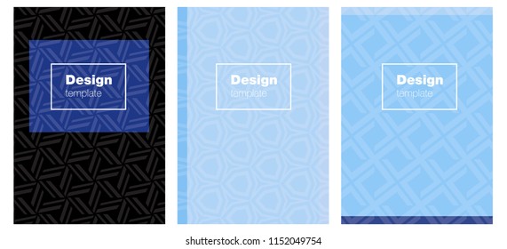 Dark BLUE vector cover for notebooks. Blurred decorative design in abstract style with textbox. Pattern notebooks, journals.