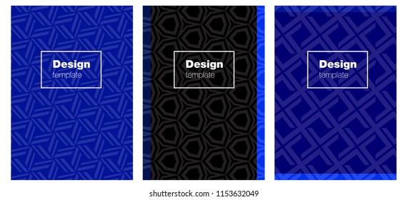 Dark BLUE vector cover for notebooks. Blurred decorative design in abstract style with textbox. Design for cover of books, notepads.