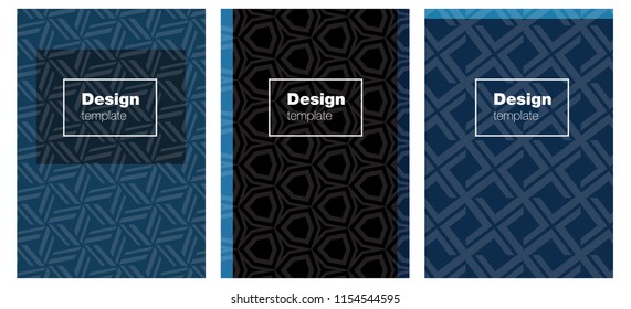 Dark BLUE vector cover for notebooks. Blurred decorative design in abstract style with textbox. Template for magazines, jurnals.