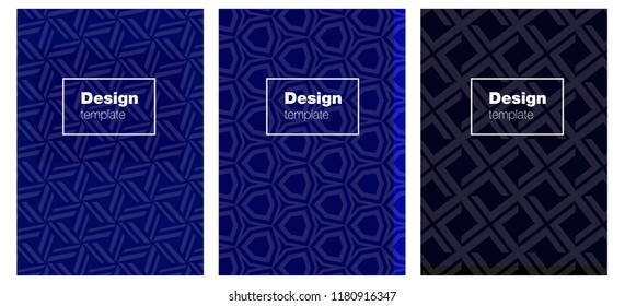 Dark BLUE vector cover for notebooks. Web interface on abstract background with colorful gradient. Pattern notebooks, journals.