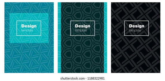 Dark BLUE vector cover for notebooks. Web interface on abstract background with colorful gradient. Pattern for leaflets, booklets.
